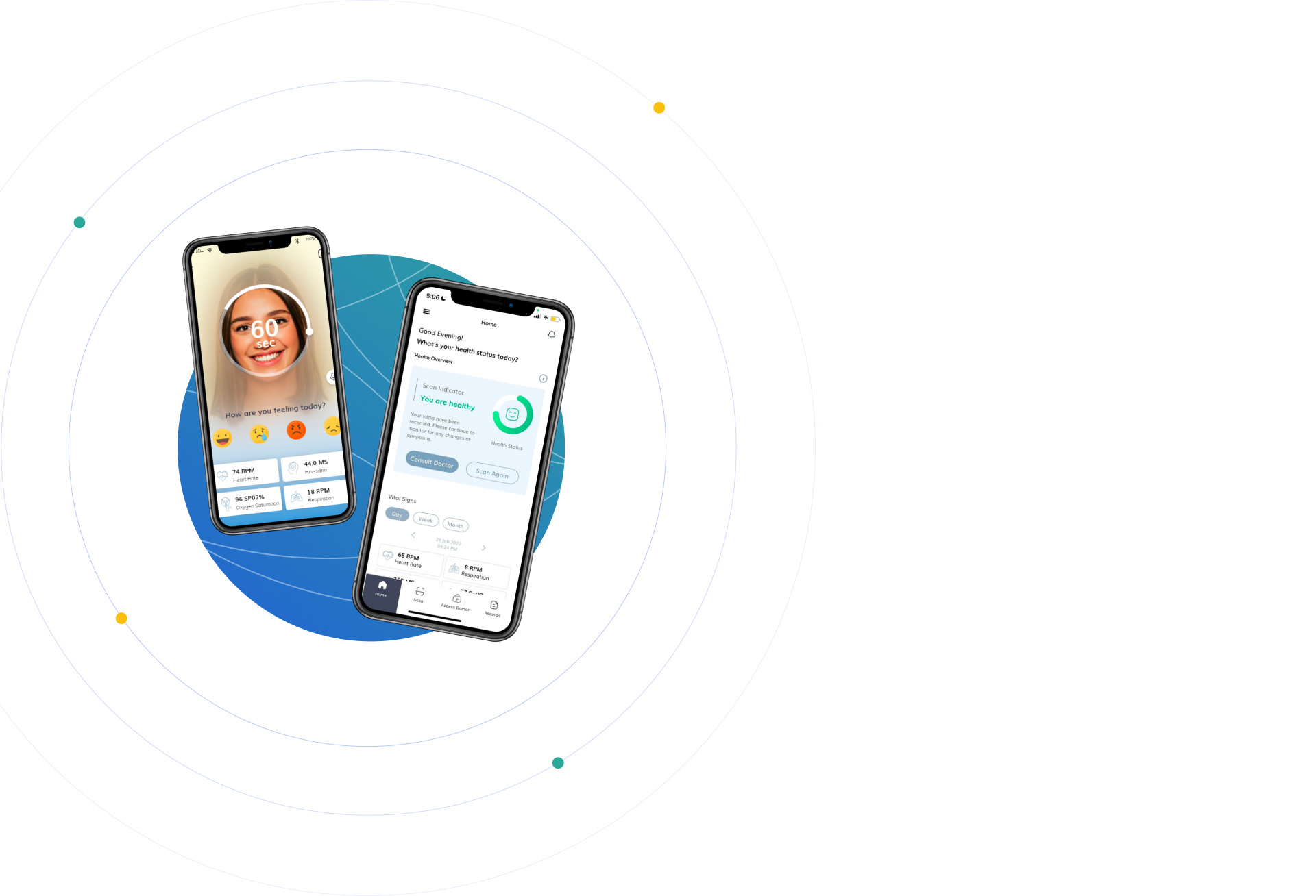 Nervotec app using contactless face scan to measure health metrics like heart rate and oxygen levels